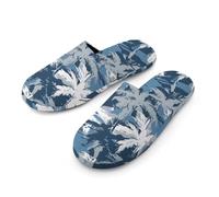 Army Camouflage Palm Trees Warm Mens Slippers Slip On Soft Fleece House Shoes Winter Indoor Outdoor