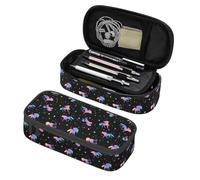 Army Camouflage Pencil Case Big Capacity Multi Compartment Stationery Box Black and Grey Camo Pencil Pouch Holder Desk Organizer for School Office Home, Black