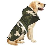 Army camouflage Reflective Waterproof Dog Raincoat Jacket, Adjustable Hooded Pet Coat with Leash Hole,for Outdoor UseL