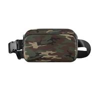 Army Camouflage Trendy Fanny Pack Waist Bag for Men Women Waterproof Chest Belt Bum Bag with Adjustable Strap for Travel Shopping Running