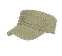 Army Caps for Men Women Low Profile Washed Cotton Adjustable Military Cadet Flat Top Hat Everyday Unisex Golf Tennis Baseball Cap Khaki