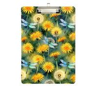 Army clipboard Dragonfly Floral Summer Plastic for Nursing Student Trade Quest Size 9 x 12.5 Tabla para escribir con Clip