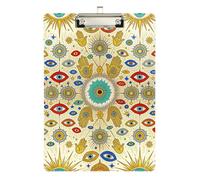 Army clipboard Evil Eye Yellow Indigo Blue Plastic for Teacher Portfolio clipboard Size 9 x 12.5 Tablas para escribir