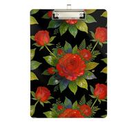 Army clipboard Red Roses Floral Art Standard Hole for First Year Teacher Must Haves Size 9 x 12.5 Tablas para escribir