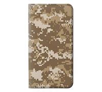 Army Desert Tan Coyote Camo Camouflage PU Leather Flip Case Cover For Motorola Moto G8 Power