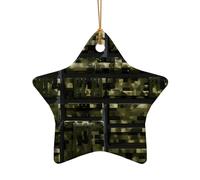 Army Digital Camouflage Christmas Ceramic Ornaments Decor For Room Home,Gifts, Farmhouse Christmas Tree Haning
