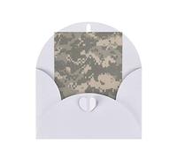 Army Digital Camouflage Print Blank Greeting Cards, Love Buttons, Pearl Paper Envelopes Suitable For Various Occasions - Anniversary Cards, Thank You Cards, Holiday Cards, Wedding Cards