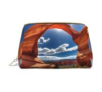 Army Digital Camouflage Print Cosmetic Bags,Leather Makeup Bag Small For Purse,Cosmetic Pouch,Toiletry Clutch For Women Travel, Arches National Park-standard, One Size