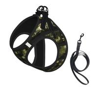 Army Digital Camouflage Print Dog Harness with Leash Set with Thickened Padded Vest for Extra-Small/Small Medium Dogs