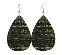 Army Digital Camouflage Print Leather Dangle Earrings For Women Elegant Drop Earrings Lightweight Fashion Jewelry