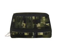 Army Digital Camouflage Print Leather Makeup ba Leather Makeup Bag - Stylish Travel & Toiletry Companion