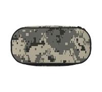 Army Digital Camouflage Print Pencil Case Spacious Pen Pouch Zipper High Capacity Makeup Tools Office Supplies, Black, One Size, Cute