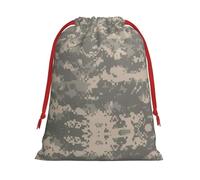 Army Digital Camouflage Print Santa Sack Drawstring Bags For Presents, Reusable Plush Holiday Fabric Gift Bags- L Size