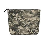 Army Digital Camouflage Printed Make up Bag Linen Toiletry Bag Personalized Travel Makeup Cosmetic Bag for Women Mom