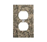 Army Digital Camouflage Standard Wall Socket Panel Single Gang Electrical Outlet Cover Plate Unbreakable US Wall Outlet Cover Standard Receptacle Socket Face Plate