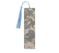 Army Digital Camouflage Tassel Bookmarks Set for Women, 5 Pc Wooden Book Study Supplies Accessories for Reading