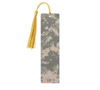 Army Digital Camouflage Tassel Bookmarks Set for Women, 5 Pc Wooden Book Study Supplies Accessories for Reading