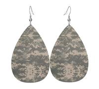 Army Digital Camouflage Women'S Drop-Shaped Leather Earrings Are Suitable For Parties, Holiday Parties And Gifts.