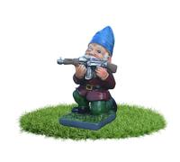 Army Garden with an G-un Milita-ry Garden Gnomes Statue, Combat Enthusiasts, Gu-n Lovers & Army Men, Resin Ornament Decoration for Indoor Outdoor Lawn Patio Yard Garden Décor