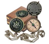 Army Gift, U.S Army Military for Men and Women, Engraved Army Compass with Leather case, United State Army Gift, Army Brass Compass, Army Retirement Gift, Personalized Compass (Army Wooden Box)