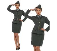 Army Girl Costume Ladies Military Uniform Fancy Dress Historical Outfit Wartime