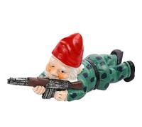 Army GNOME Figurine - Resin Elf Statue - Patio Yard Elf Gnome | Funny Army Fairy GNOME Lawn Decor Outdoor Military GNOME Decorative Miniature