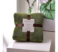 (Army Green, 180x200cm/70.86x78.74in) 4 Size Popcorn Waffle Blanket Fleece Travel Throw Sofa Bed Warm Blanket Cosy