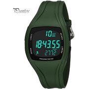(army green) 3D Pedometer Alarm Chronograph Multifunction Men Digital Wrist Valuable Watch Waterproof