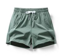 (army green, 4XL) Men's American-Style Quick-Dry Mesh Basketball Shorts, Solid Color, Three-Quarter Length, Ice Silk, Trendy Sportswear.