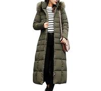 Jacket Hooded Coat Trendy Coat Women Winter Jacket Cotton Padded Warm Maxi Puffer Coat Lady Long Coats Parka Jacket-Army Green_Asian Size L