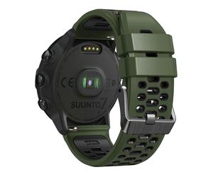 (Army Green Black) For Suunto 7 / 9 / 9 Baro Dual-color Silicone Watch Band 24mm Multi-hole Design Quick Release Wristband Strap