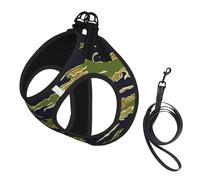 Army Green Camouflage Vietnam Tiger Stripe Camo Small Pet Towing Vest, Adjustable Straps, Easy to Walk, Soft and Breathable Straps, Suitable for Small Dogs and Cats, Etc