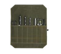 Army Green Canvas Roller Shutter Chef Knife Bag, Portable Chef Style Knife Roll, Suitable for Chinese and Western Cuisine in The Wild Knife Bag.