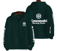 (army green, L) Kawasaki Logo Racing Motorcycle Team Men Zip Up Hoodie Spring Autumn Fashion Male Sweatshirt New Sport Women Jacket Coats