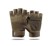 (Army green, L) Military Army Shooting Fingerless Gloves Half Finger Men Tactical Gloves