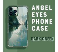 (army green, Samsung Galaxy S20 Ultra) Nature Scenery Square Frame Phone Case for iPhone 13 Pro 12 mini 11 6 6s 7 8 Plus Samusng Vivo Soft TPU Shockproof Cellphone Back Cover Cases