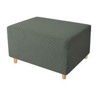 Army Green Stretch Ottoman Cover - Soft Removable Washable Rectangle Footstool Slipcover for Living Room & Bedroom - Small Size Perfect Storage Solution