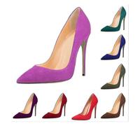 (army green, US11 UK9 AU10 EUR 44) Size 36-45 Ladies Ol Pumps High Stilettos Heels Pointy Toe Slip On Casual Shoes