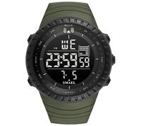 (army green, With Package) Smael Brand New Electronics Watch Analog Quartz Wristwatch Horloge 50 Meters Waterproof Kol Saati 1237 Digital Alarm Men Watches