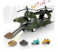 Army Helicopter Toy with Light & Sound Transport Toy Helicopter Educational Playset Christmas Birthday Party Favors for Kids No Battery