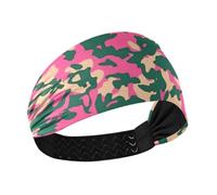 Army Hot Pink Camouflage no slip headband holder organizer Elastic head bands for women for Daily use washing face Gym make up