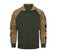 Army Lime Green Long Sleeve for Mens Winter Fall Turtle Neck Color Block Loose Fit Lounge Jackets Outfit Man Zip Up 2025 Clothing Trendy Country Concert Y2K XXL