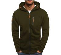 Army Lime Green Long Sleeve Jacket for Mens Fall Winter Lounge with Hood Cardigan Basic Jacket Hoods Outfits Sweatshirt Man Zip Up 2025 Clothing Country Concert XL