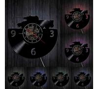Army Main Battle Tank Wall Art Wall Clock Military Tank Vinyl Record Wall Clock Armored Ground Warfare Home Decor Soldiers Gift With LED