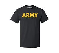 Army Men's T-Shirt | Military Training PT Exercise Workout Gear Veterans Service Family Support Motivation, Black, Large