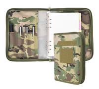 Army Military Notebook Cover With 6 Ring Binder, Padfolio With Zippered Portfolio Organizer, Tactical A5 Folder, Detachable OCP Log Book Cover - Multi