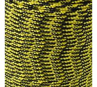 Army Military Paracord Reel 3mm Basha Tent Bivi Camping Guy Rope Para Cord (Black/Yellow, 50ft)