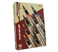 The Army Painter, Speedpaint Marker Starter Set, 10 x 6ml Speedpaint 2.0 Markers, 9 Contrast Paint Markers & 1 Metallic Acrylic Paint Marker, incl. 10 extra tips for DnD & Warhammer