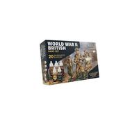 The Army Painter, Historical: WWII British Paint Set, 20 x 18 ml Warpaints Fanatic: 14 acrylic, 4 Washes, 1 Effect & 1 Metallic - Miniature Paint for British Armed Forces
