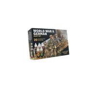 The Army Painter, Historical: WWII German Paint Set, 20 x 18 ml Warpaints Fanatic: 14 acrylic, 4 Washes, 1 Effect & 1 Metallic - Miniature Paint to recreate the Blitzkrieg